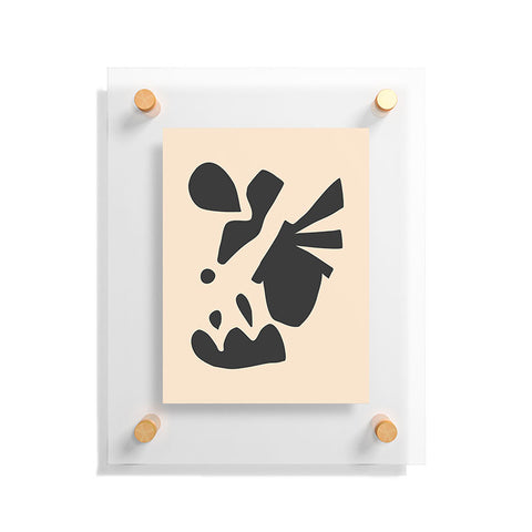 Caligrafica Happy Things Black and White Floating Acrylic Print