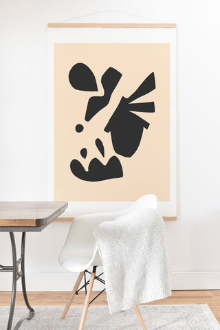 Caligrafica Happy Things Black and White Art Print And Hanger