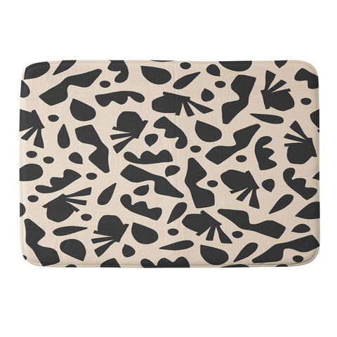 Caligrafica Happy Things Black and White Memory Foam Bath Mat