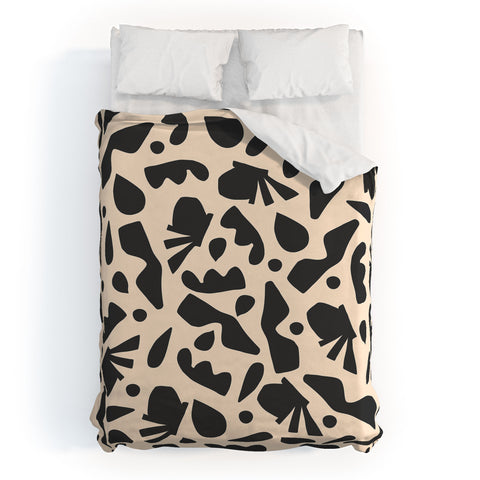 Caligrafica Happy Things Black and White Duvet Cover
