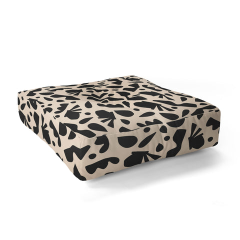 Caligrafica Happy Things Black and White Floor Pillow Square