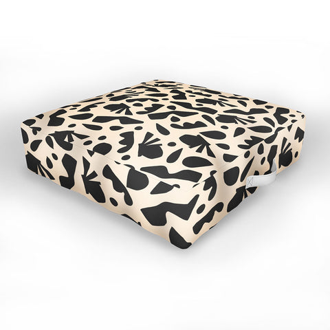 Caligrafica Happy Things Black and White Outdoor Floor Cushion