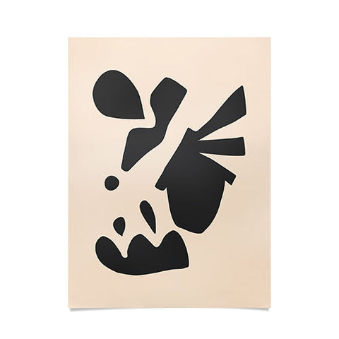 Caligrafica Happy Things Black and White Poster