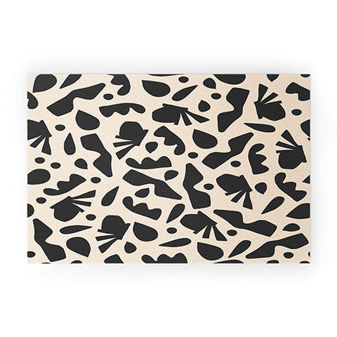 Caligrafica Happy Things Black and White Welcome Mat