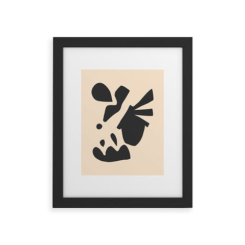 Caligrafica Happy Things Black and White Framed Art Print