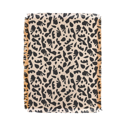 Caligrafica Happy Things Black and White Throw Blanket