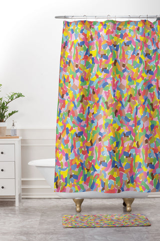 Caligrafica Sprinkles Shower Curtain And Mat