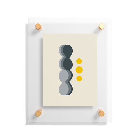 Caligrafica Uende Grayellow Floating Acrylic Print