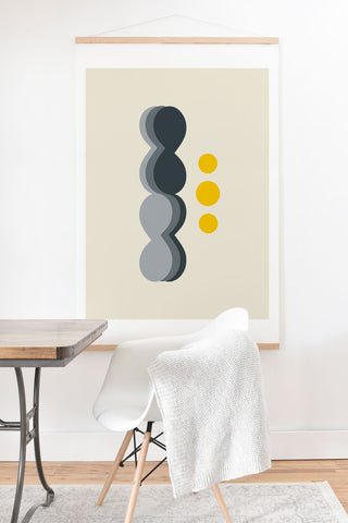 Caligrafica Uende Grayellow Art Print And Hanger