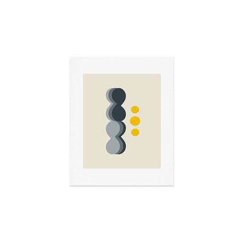 Caligrafica Uende Grayellow Art Print