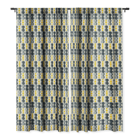 Caligrafica Uende Grayellow Blackout Window Curtain