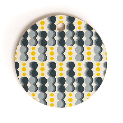 Caligrafica Uende Grayellow Cutting Board Round