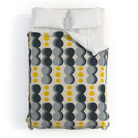 Caligrafica Uende Grayellow Duvet Cover