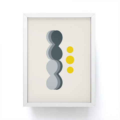 Caligrafica Uende Grayellow Framed Mini Art Print
