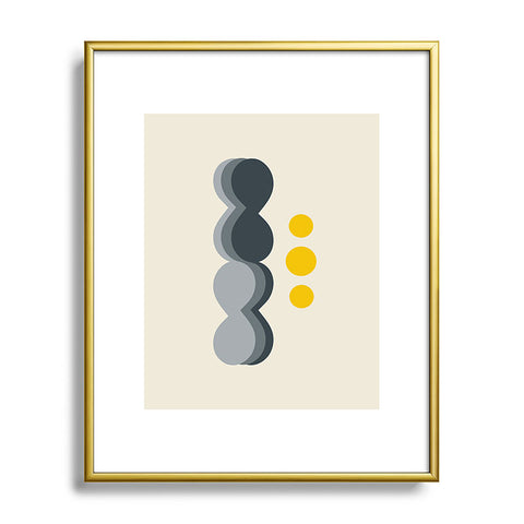 Caligrafica Uende Grayellow Metal Framed Art Print