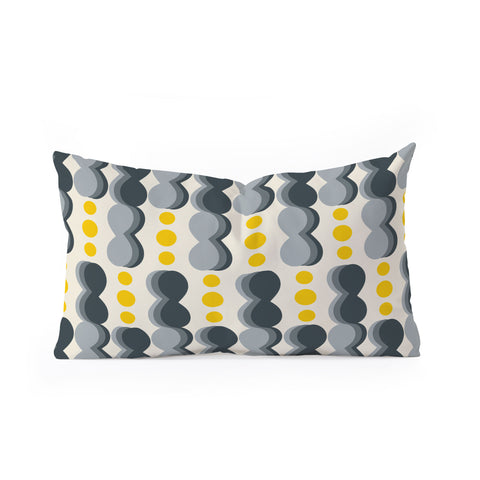 Caligrafica Uende Grayellow Oblong Throw Pillow