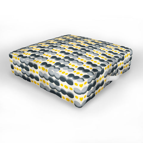 Caligrafica Uende Grayellow Outdoor Floor Cushion