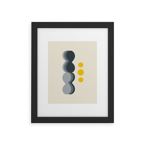 Caligrafica Uende Grayellow Framed Art Print