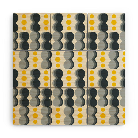 Caligrafica Uende Grayellow Wood Wall Mural