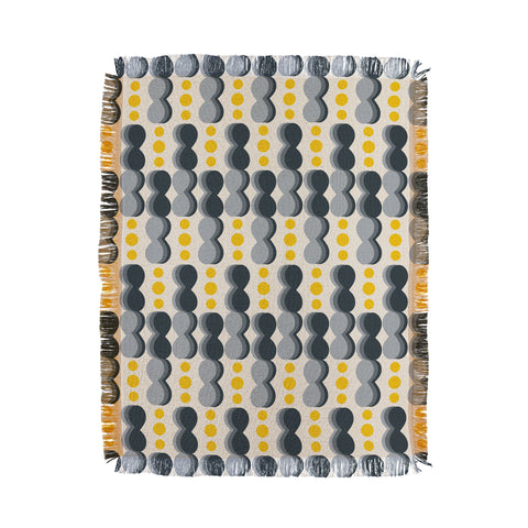Caligrafica Uende Grayellow Throw Blanket