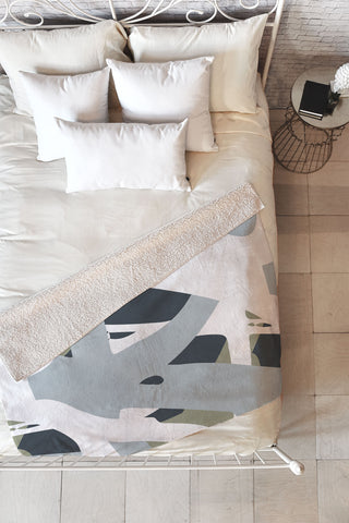 Camilla Foss Abstract Sealife Fleece Throw Blanket