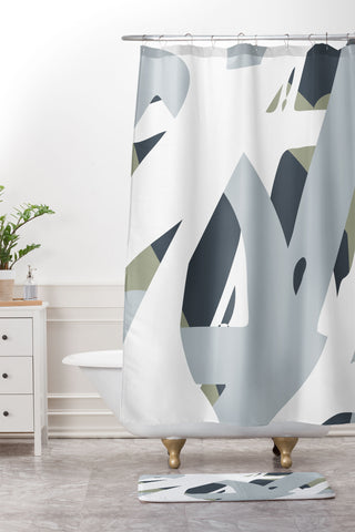 Camilla Foss Abstract Sealife Shower Curtain And Mat