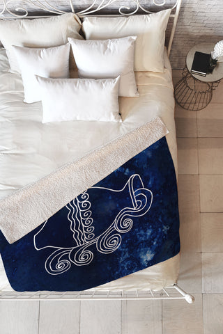 Camilla Foss Astro Aquarius Fleece Throw Blanket
