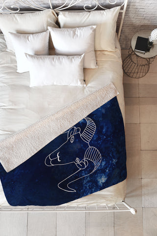 Camilla Foss Astro Aries Fleece Throw Blanket