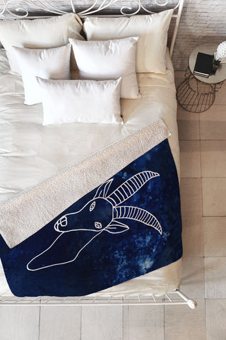 Camilla Foss Astro Capricorn Fleece Throw Blanket