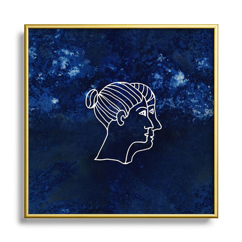 Camilla Foss Astro Gemini Metal Square Framed Art Print