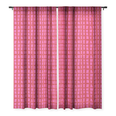 Camilla Foss Bold and Checkered Sheer Window Curtain
