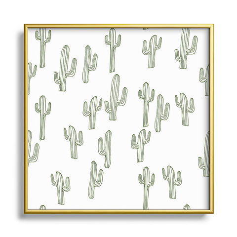 Camilla Foss Cactus only Metal Square Framed Art Print