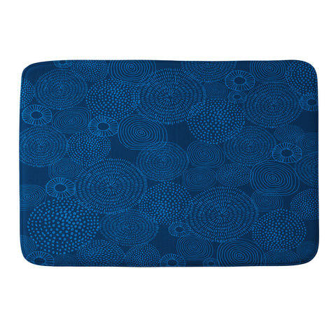 Camilla Foss Circles In Blue I Memory Foam Bath Mat