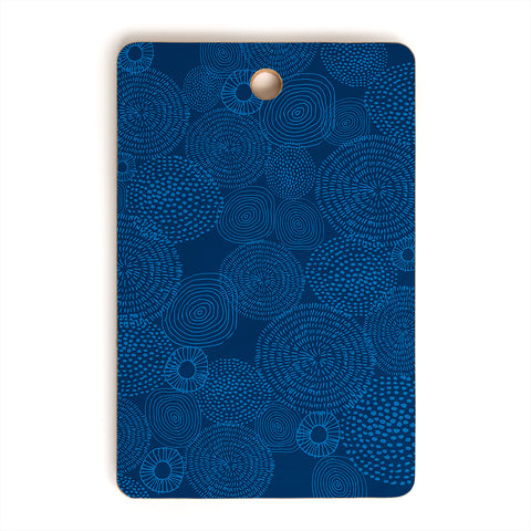 Camilla Foss Circles In Blue I Cutting Board Rectangle