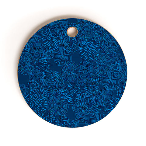 Camilla Foss Circles In Blue I Cutting Board Round