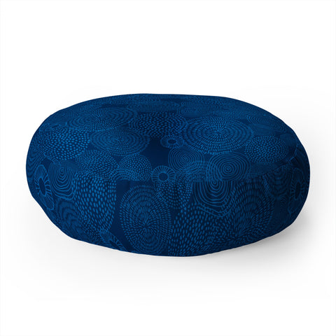 Camilla Foss Circles In Blue I Floor Pillow Round
