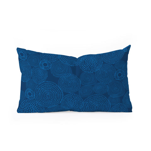 Camilla Foss Circles In Blue I Oblong Throw Pillow