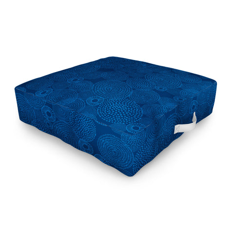 Camilla Foss Circles In Blue I Outdoor Floor Cushion