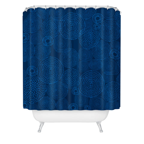 Camilla Foss Circles In Blue I Shower Curtain