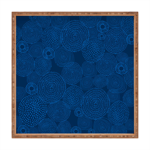 Camilla Foss Circles In Blue I Square Tray