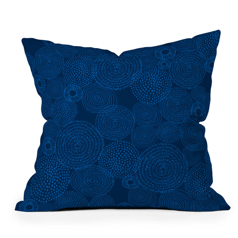Camilla Foss Circles In Blue I Outdoor Throw Pillow