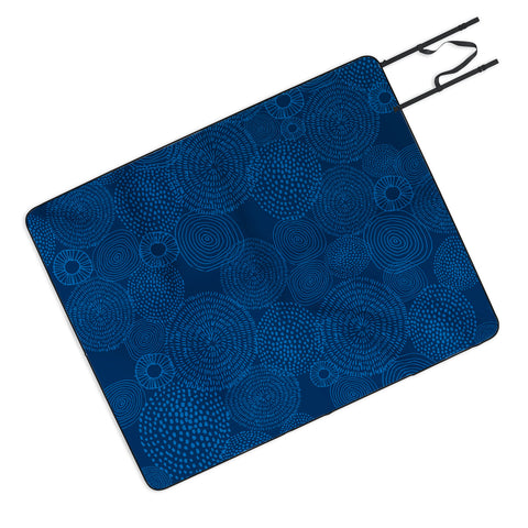 Camilla Foss Circles In Blue I Outdoor Blanket