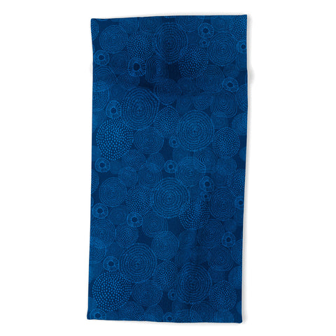 Camilla Foss Circles In Blue I Beach Towel