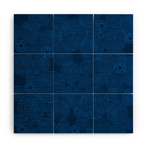 Camilla Foss Circles In Blue I Wood Wall Mural