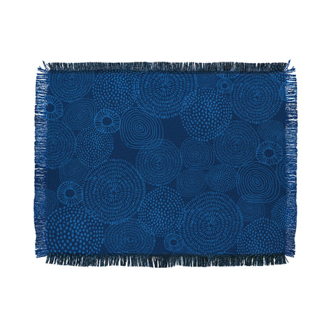 Camilla Foss Circles In Blue I Throw Blanket