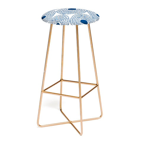 Camilla Foss Circles In Blue II Bar Stool
