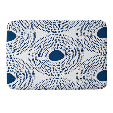 Camilla Foss Circles In Blue II Memory Foam Bath Mat