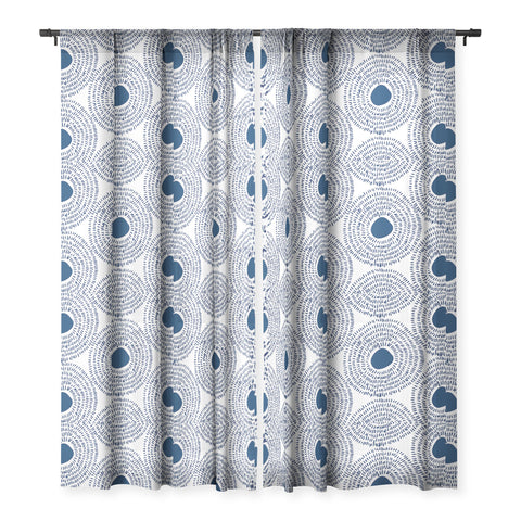 Camilla Foss Circles In Blue II Sheer Window Curtain