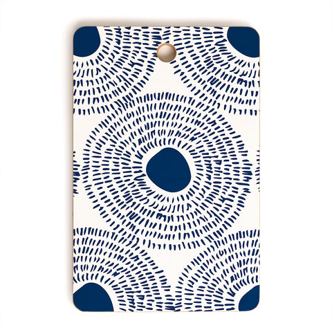 Camilla Foss Circles In Blue II Cutting Board Rectangle