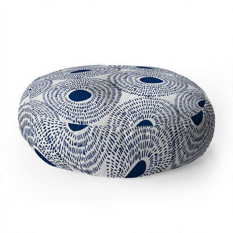 Camilla Foss Circles In Blue II Floor Pillow Round